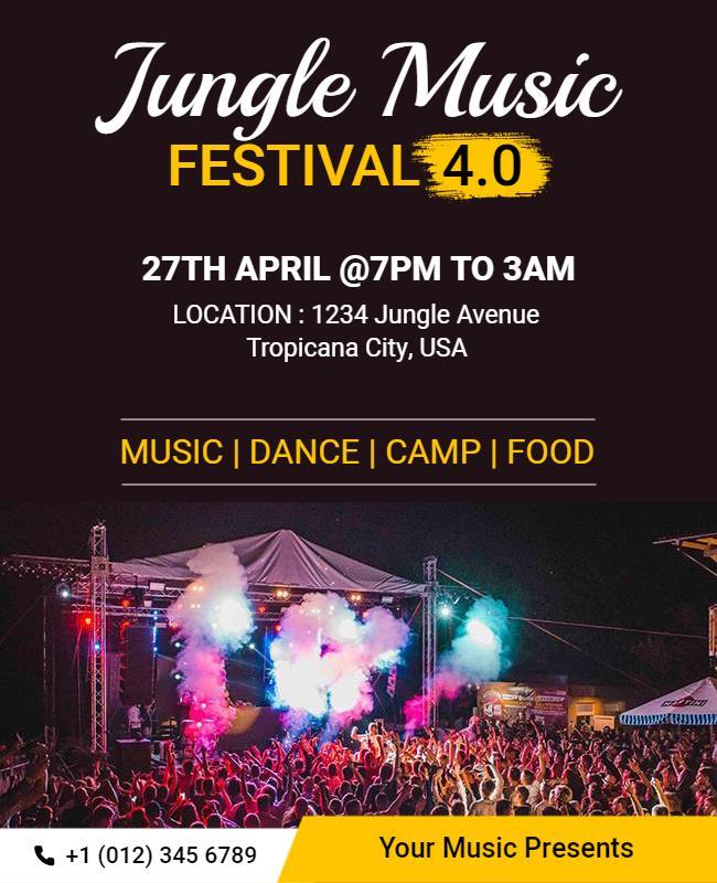 Jungle Night Music Festival Event Flyer Template