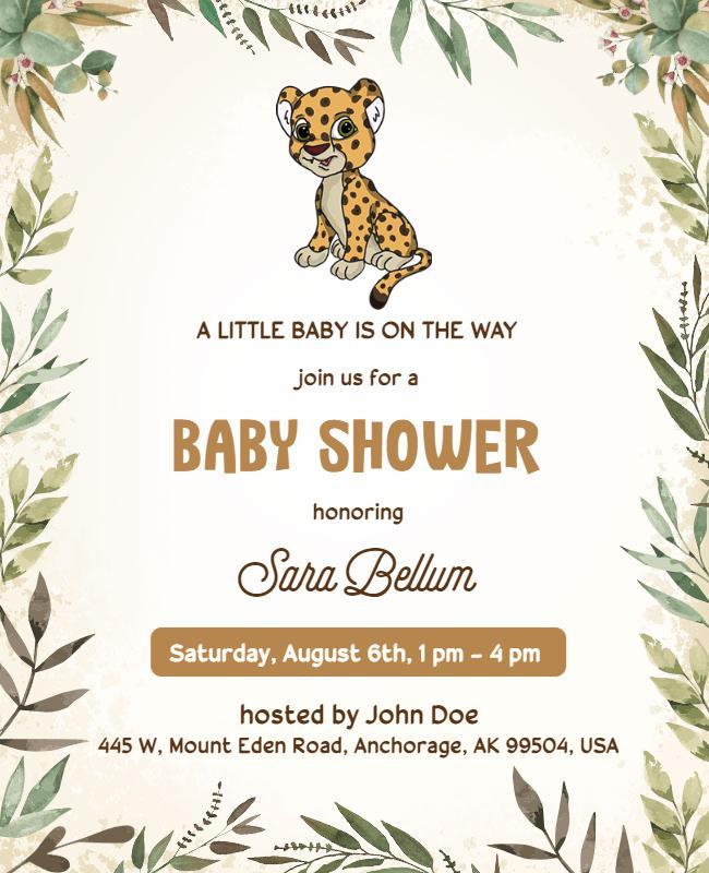 Jungle Themed Baby Shower Celebration Flyer Template