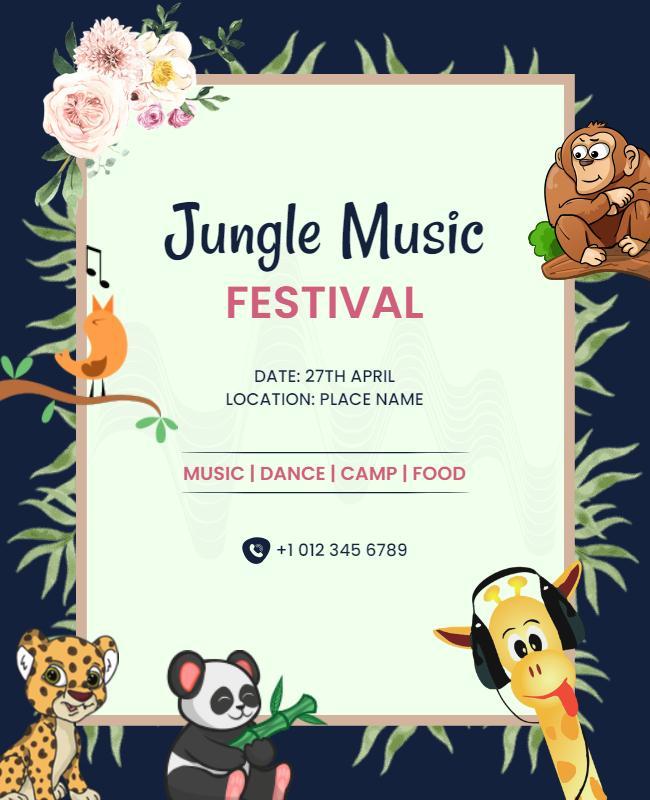 Jungle Themed Music Festival Flyer Template