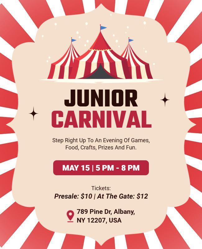Junior Carnival Event Announcement Flyer Template