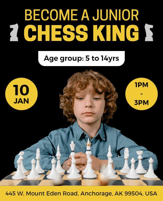 Junior Chess Tournament Invitation Flyer Template