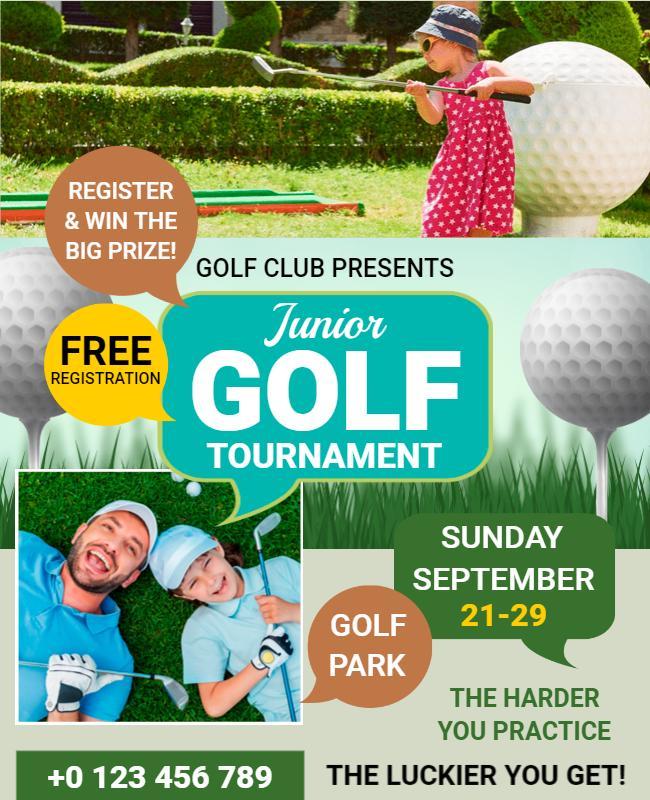 Junior Golf Tournament Event Flyer Template