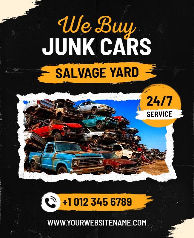 Junk Car Salvage Yard Service Flyer Template