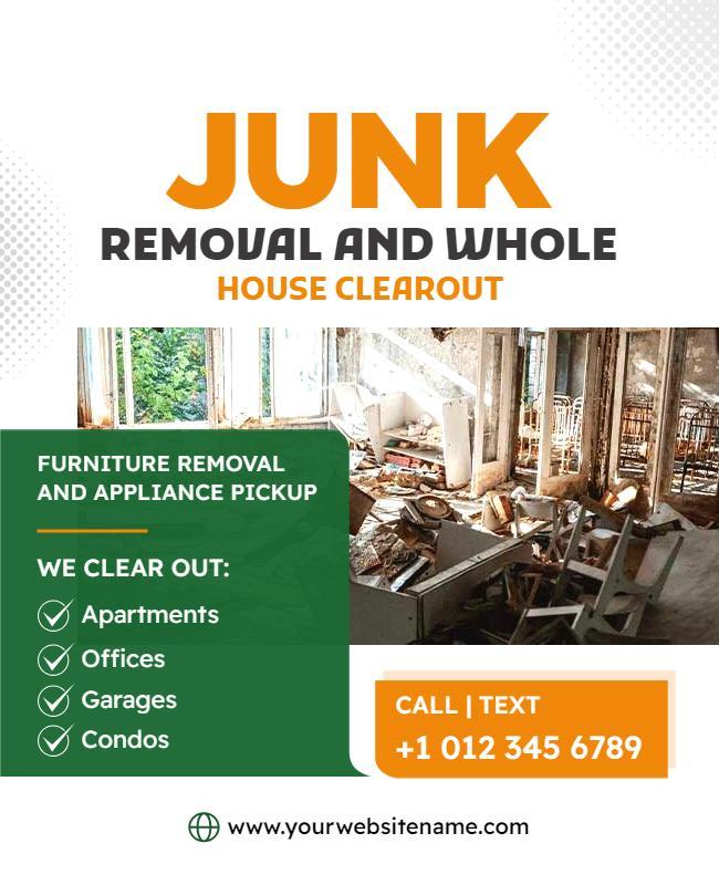 Junk Removal and House Clearance Services Flyer Template