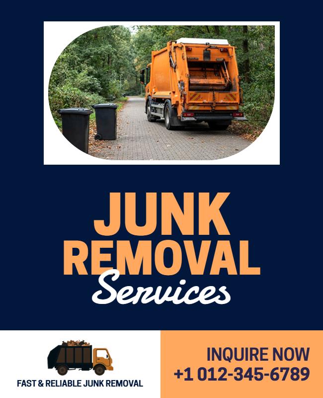Junk Removal Services Advertisement Poster Template