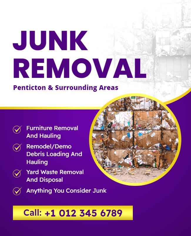 Junk Removal Services Flyer for Penticton Areas Template