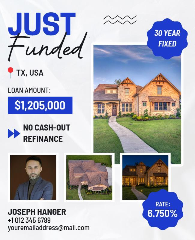 Just Funded Refinance Announcement Flyer Template