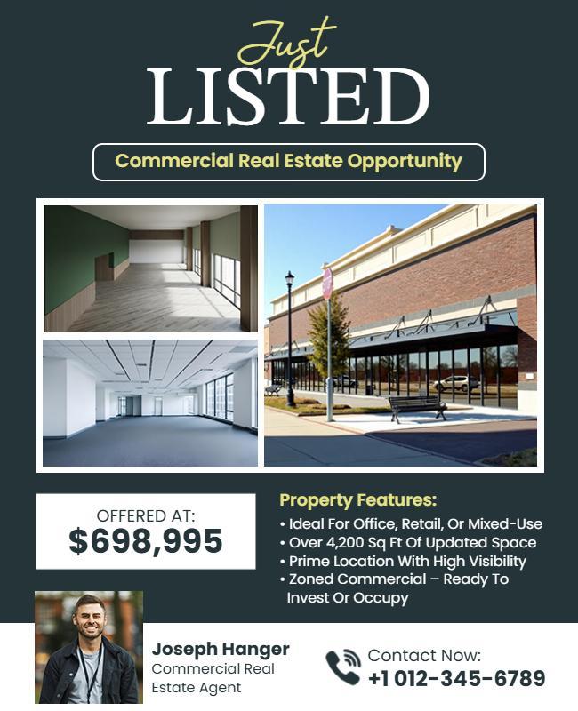 Just Listed Commercial Real Estate Flyer Template