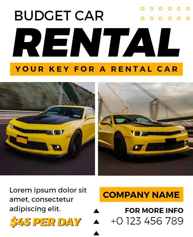 Karaka and White Car Rental Flyer Template