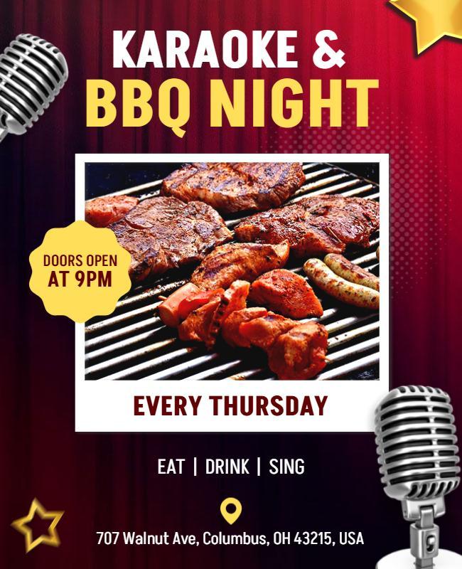 Karaoke and BBQ Night Event Flyer Template