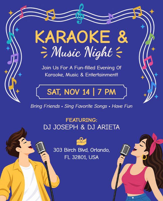 Karaoke and Music Night Event Flyer Template