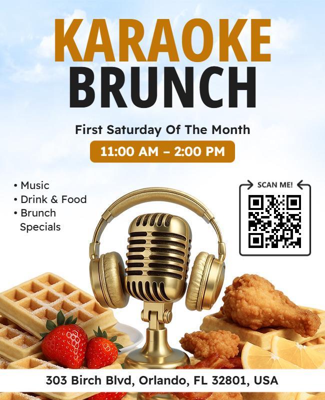 Karaoke Brunch Event Flyer Template