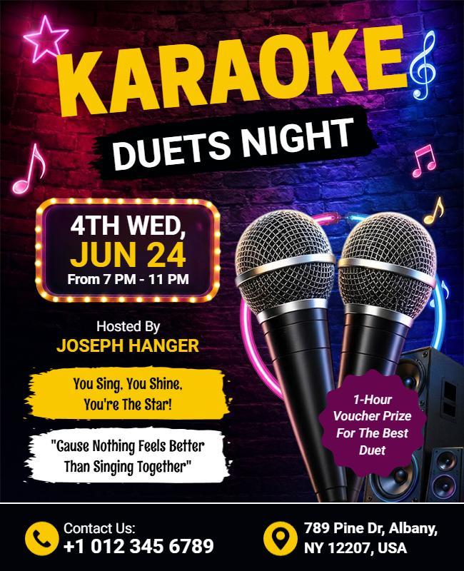Karaoke Duets Night Event Flyer Template