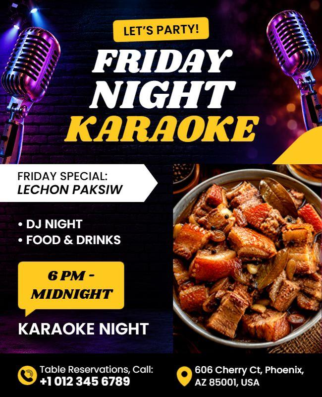 Karaoke Event with Lechon Paksiw Flyer Template