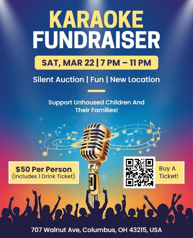 Karaoke Fundraiser Event Flyer Template