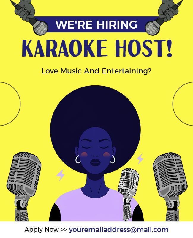 Karaoke Host Hiring Advertisement Flyer Template