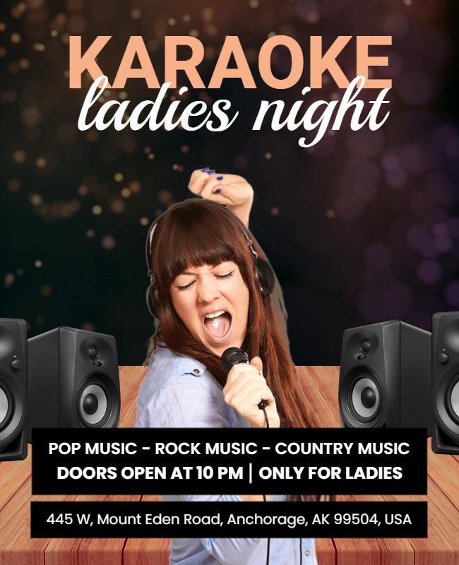 Karaoke Ladies Night Music Event Flyer Template