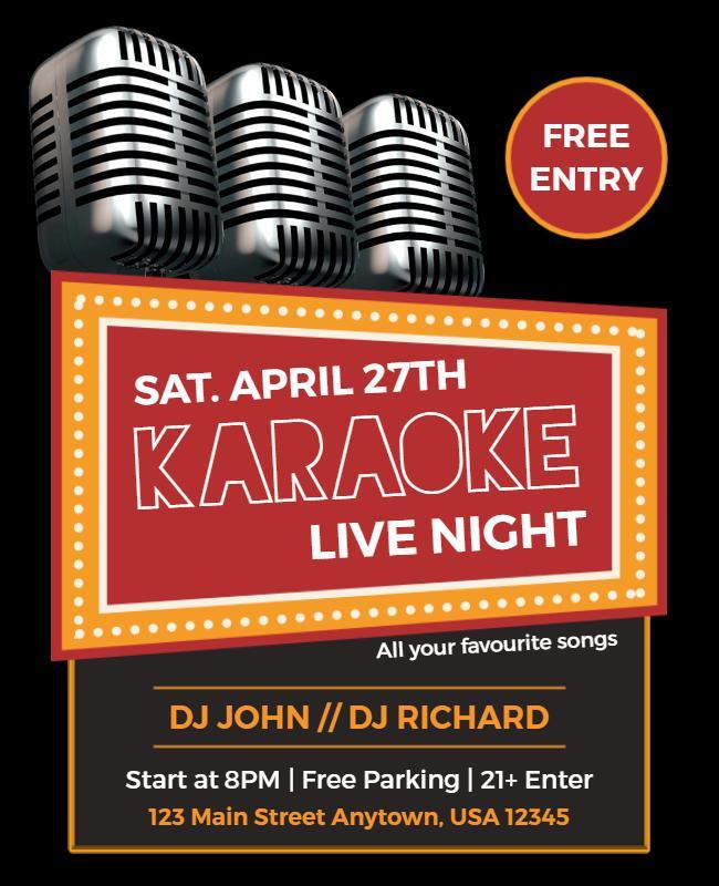 Karaoke Live Night Event Flyer Template