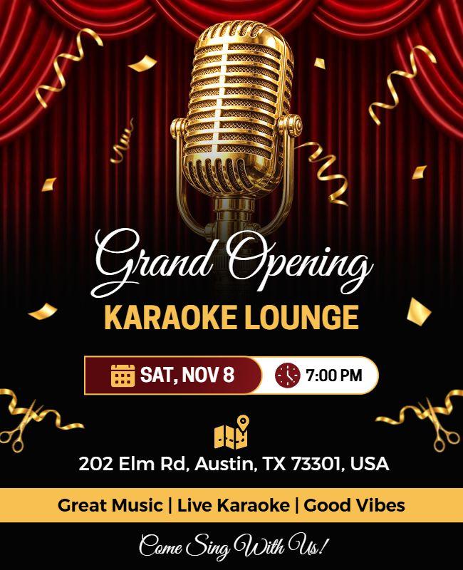 Karaoke Lounge Grand Opening Event Flyer Template