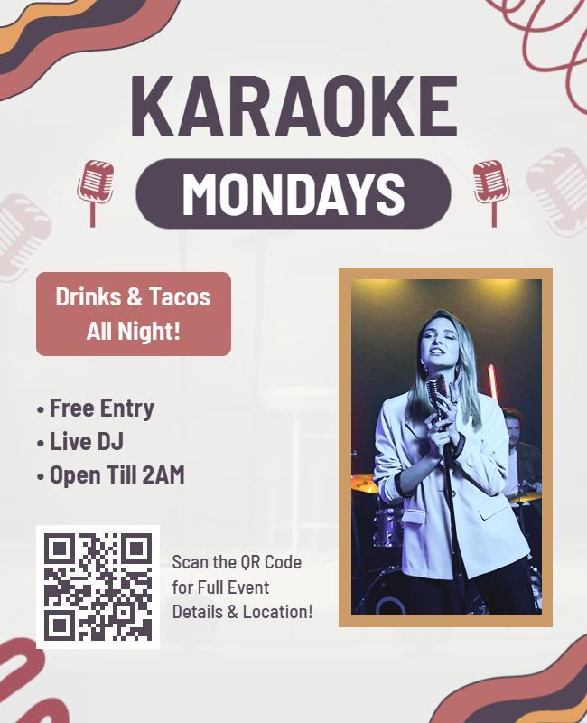 Karaoke Mondays with Live DJ Flyer Template