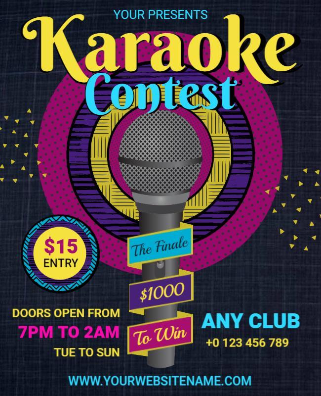 Karaoke Music Concert Flyer Template