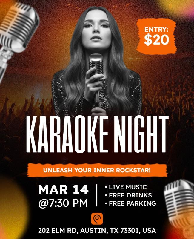 Karaoke Music Night Event Flyer Template