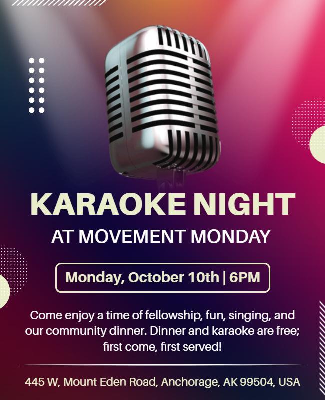 Karaoke Night Community Event Flyer Template