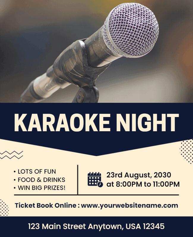 Karaoke Night Event Announcement Flyer Template