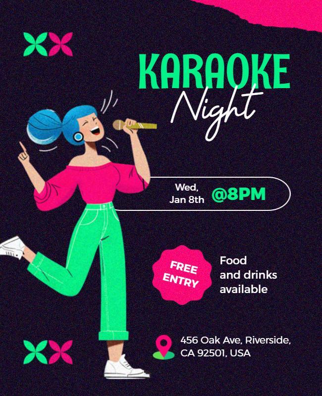 Karaoke Night Event Invitation Flyer Template