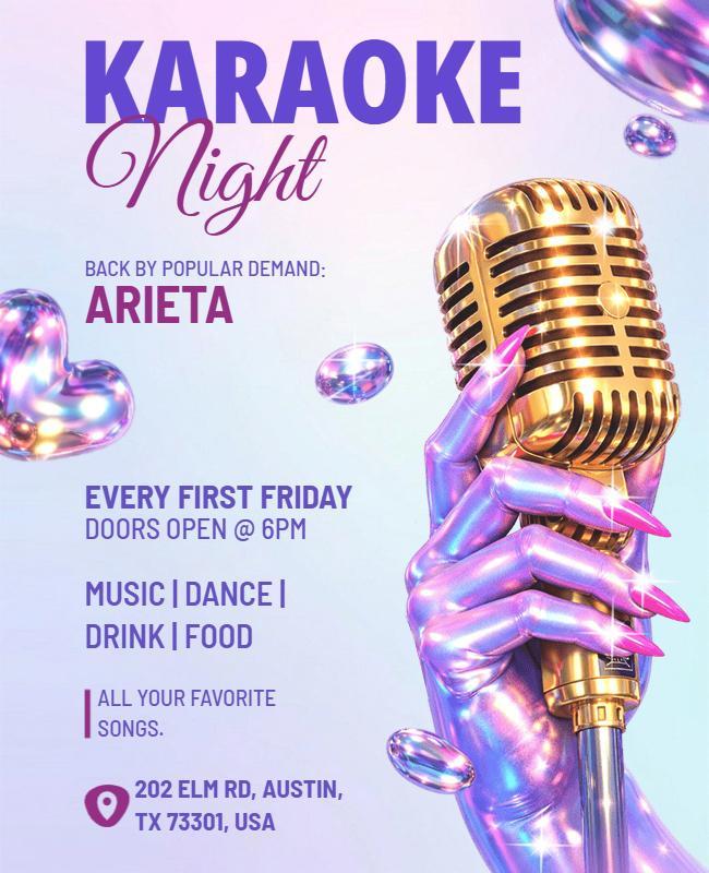 Karaoke Night Event Party Flyer Template