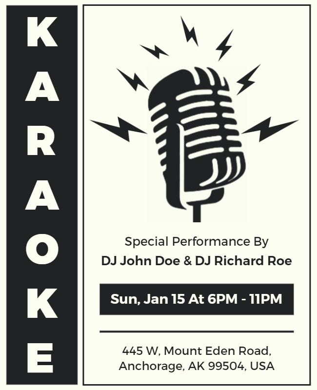 Karaoke Night Special Performance Flyer Template