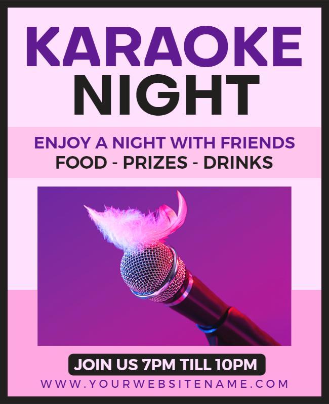 Karaoke Night with Food and Prizes Flyer Template