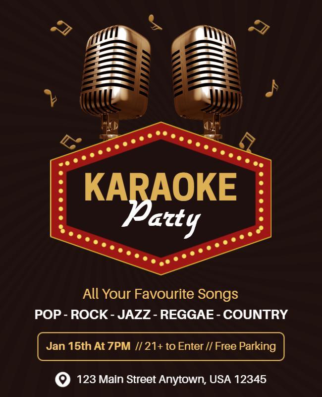 Karaoke Party Music Event Flyer Template