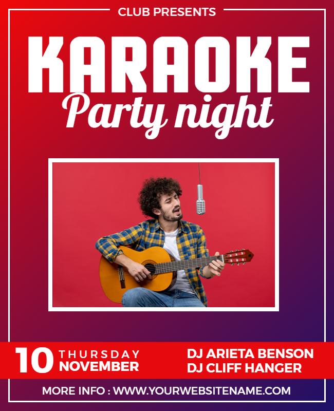 Karaoke Party Night Event Flyer Template