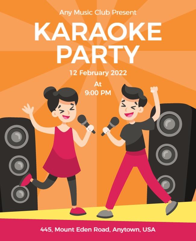 Karaoke Party with Live Music Flyer Template