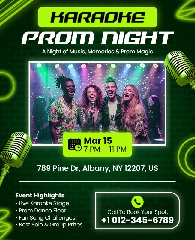 Karaoke Prom Night Event Flyer Template