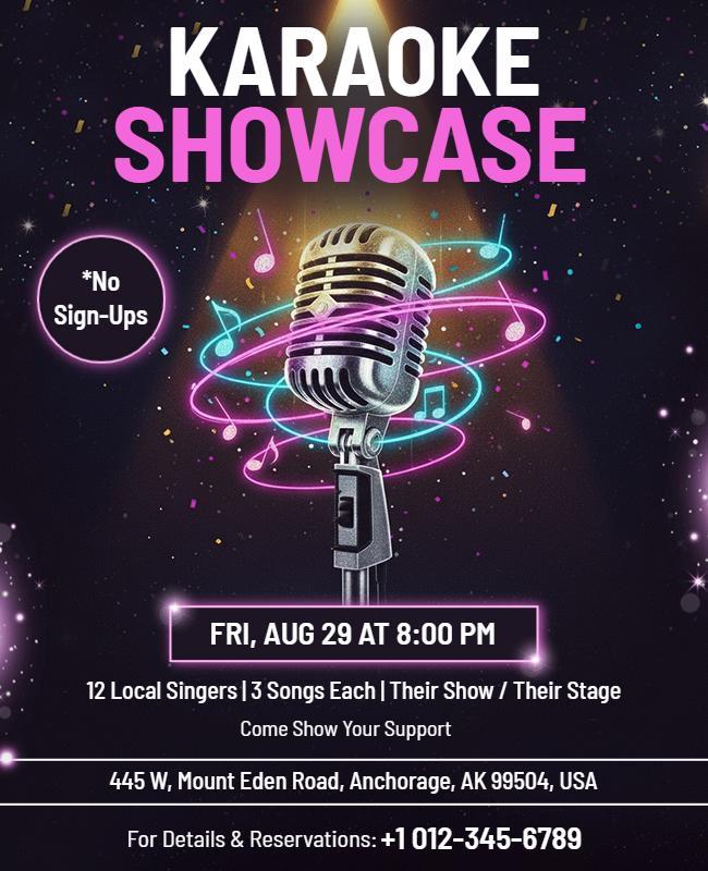 Karaoke Showcase Music Event Flyer Template