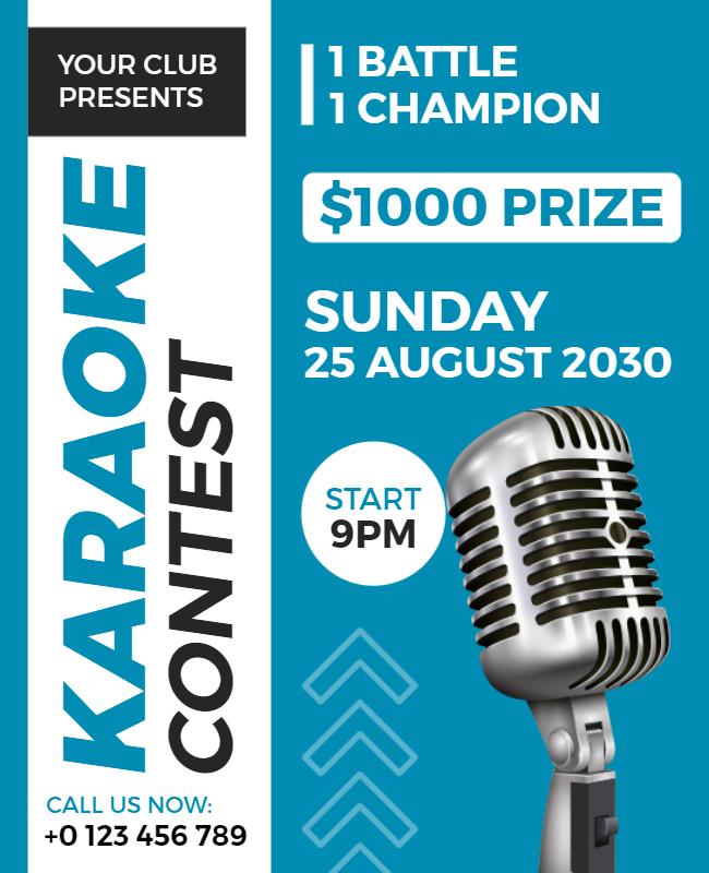 Karaoke Singing Contest Event Flyer Template