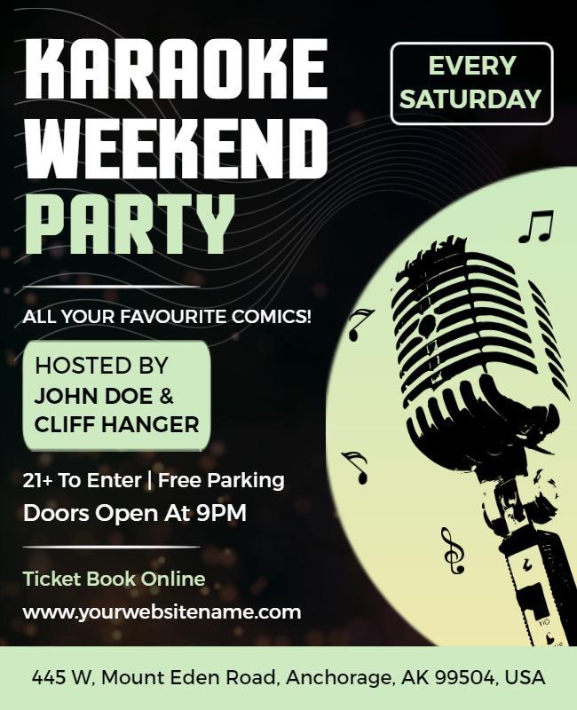 Karaoke Weekend Party Event Flyer Template