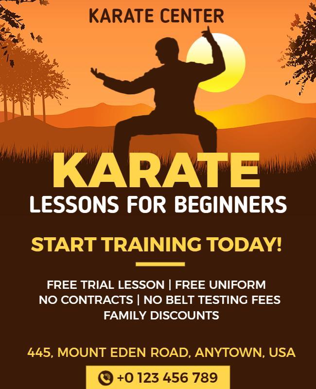 Karate Lessons for Beginners Flyer Template