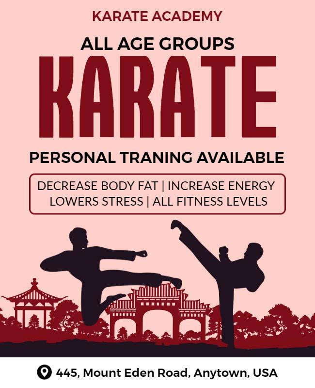 Karate Personal Training Program Flyer Template