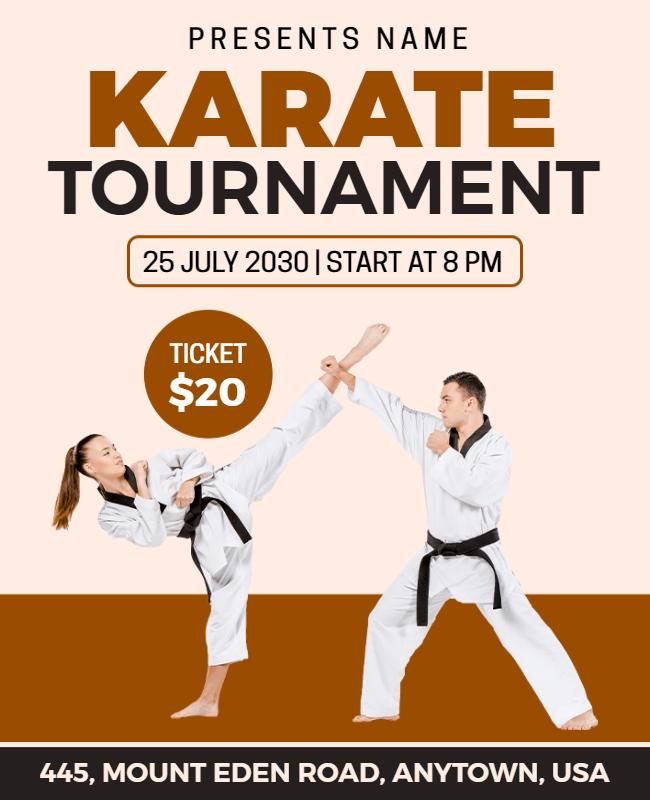 Karate Tournament Event Promotional Flyer Template