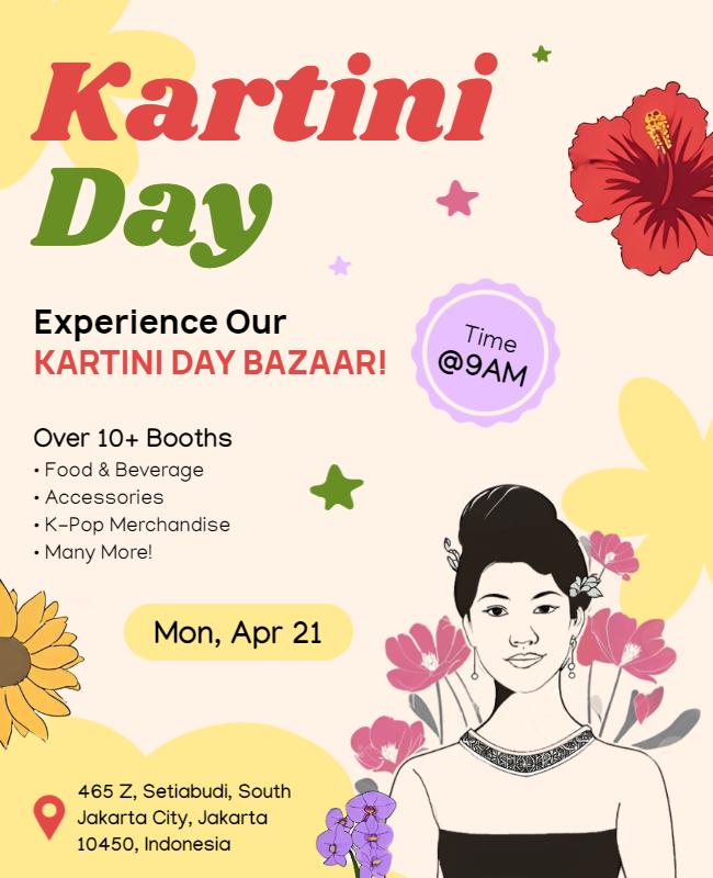 Kartini Day Bazaar Event Flyer Template