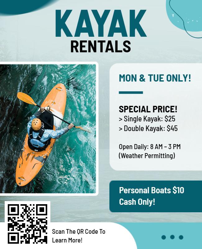 Kayak Rentals Promotion Flyer Template