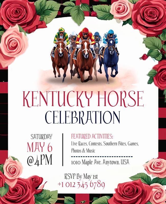 Kentucky Horse Racing Celebration Flyer Template