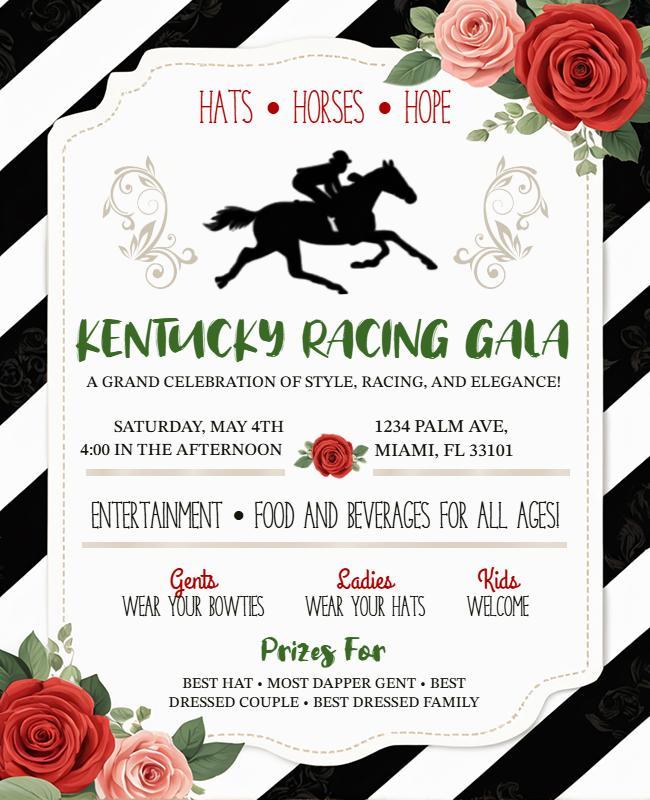 Kentucky Racing Gala Celebration Flyer Template