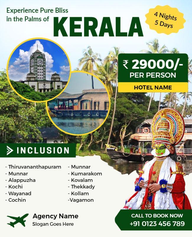 Kerala Travel Tour Package Flyer Template