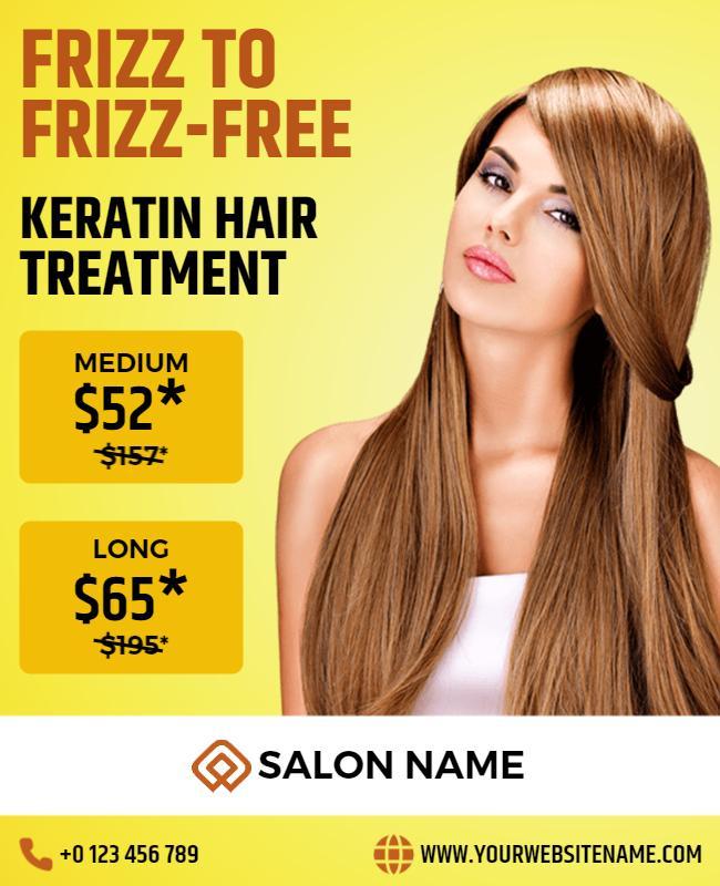 Keratin Hair Treatment Promotional Flyer Template