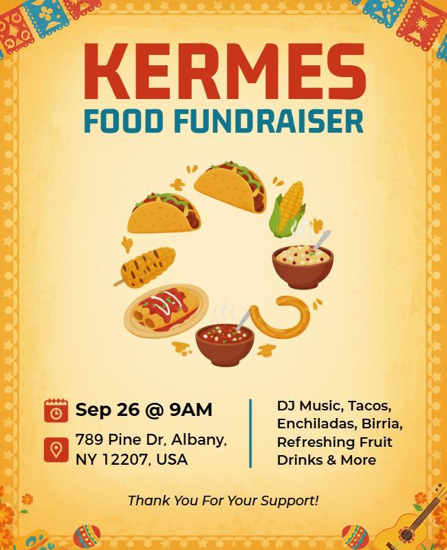Kermes Food Fundraiser Event Flyer Template