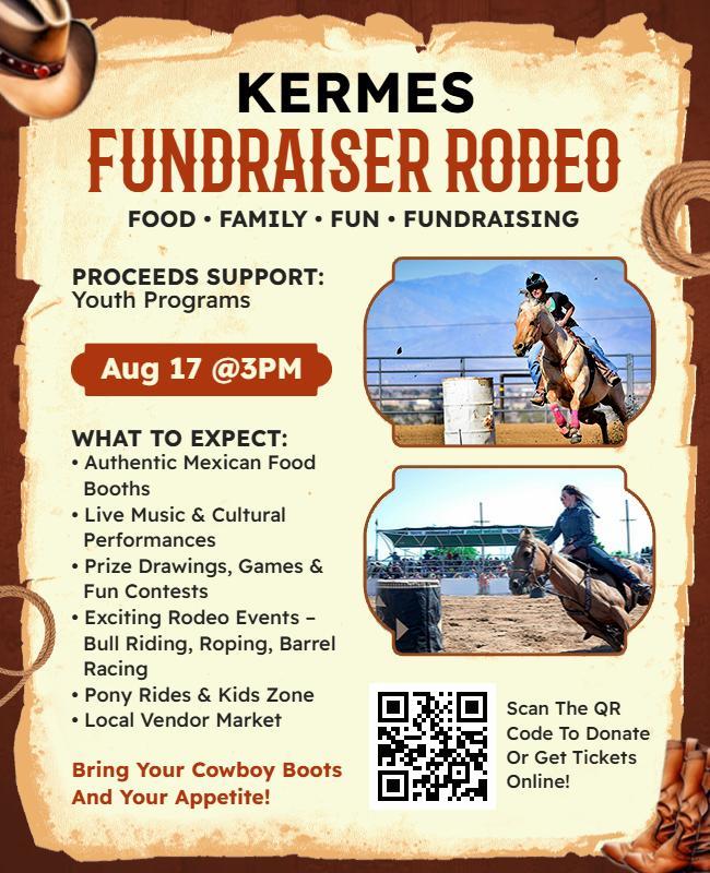 Kermes Fundraiser Rodeo Event Flyer Template